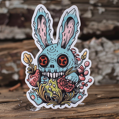 Fugly Friends - Zombie Bunny Sticker Pack - 7 Die cut stickers